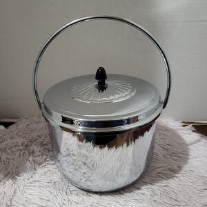 Elegant Silver Ice Bucket with Handle